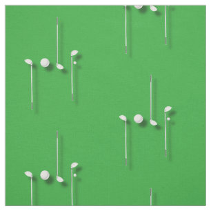Golf Logo With Golf Ball Clubs Birdie Eagle Golfer Fabric