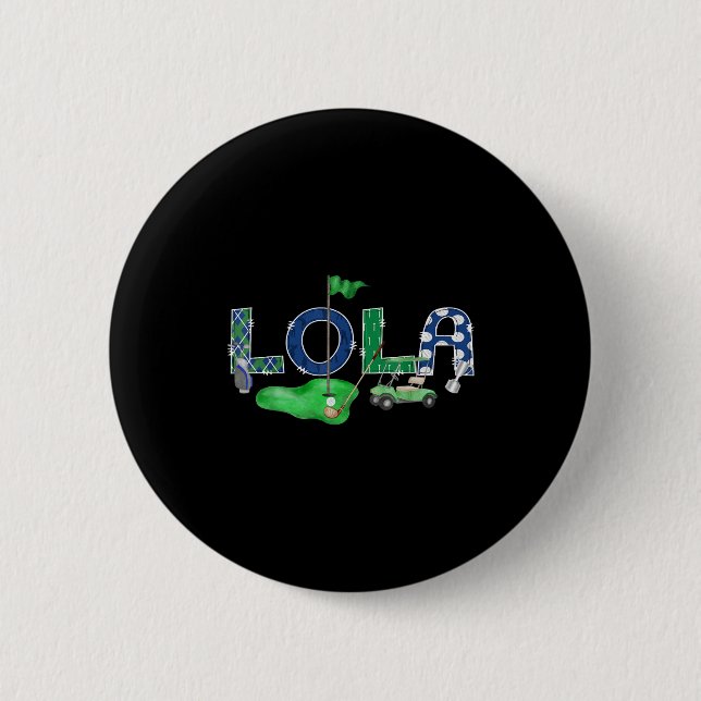 Golf Lola Hole In One Golf 1st Birthday Boy Party  6 Cm Round Badge (Front)