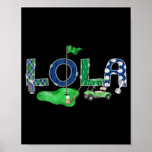 Golf lola hole in one golf 1st birthday boy party  poster
