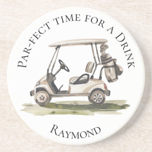 Golf Lover Buggy Par-fect Time for a Drink Coaster