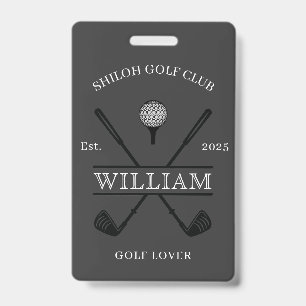 Golf Lover Cross Club ID Badge