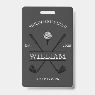 Golf Lover Cross Club ID Badge