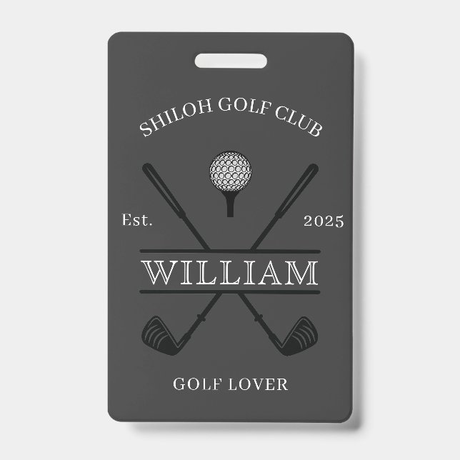 Golf Lover Cross Club ID Badge (Front)