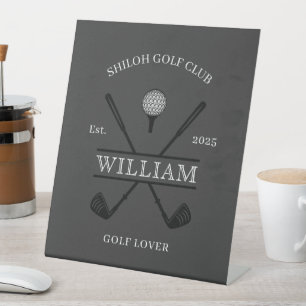 Golf Lover Cross Club Pedestal Sign