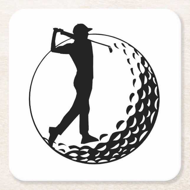 Golf Lover, Golfer  Square Paper Coaster (Front)