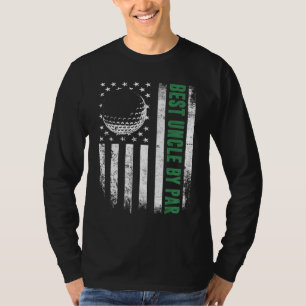 Golf Lover Retro USA American Flag Best Uncle By P T-Shirt