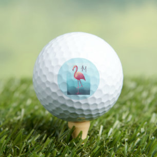 Golf Lovers Personal Flamingo Monogram Balls