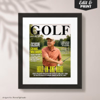 Golf Magazine Cover, Fun Golf Gift for Hole in One