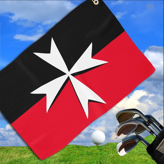 Golf Malta Flag & Maltese Cross sports / St. Johns Golf Towel (Creator Uploaded)