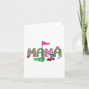 Golf Mama Pink Hole In One Golf 1st Birthday Girl Card