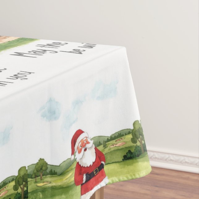 Golf May the course be with you Christmas Santa  Tablecloth (In Situ)