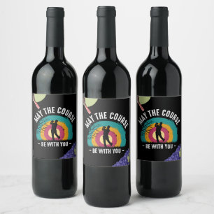 Golf may the course be with you with wine design label