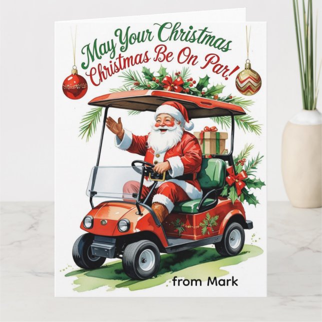 Golf “May Your Christmas Be On Par!” for Golfer  Card (Front)