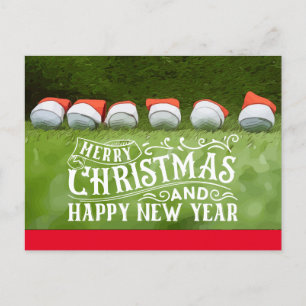 Golf Merry Christmas and happy new year Holiday Postcard