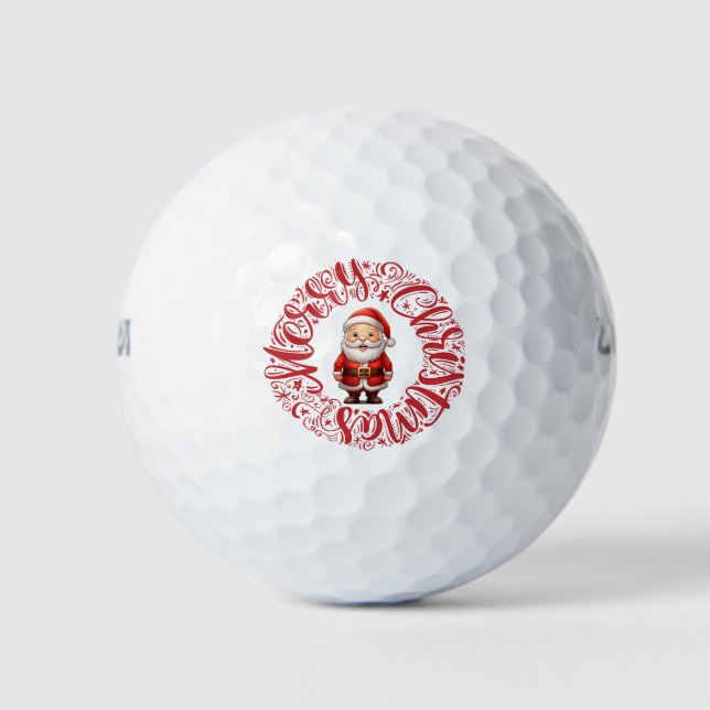 Golf Merry Christmas gift for golfer Golf Balls (Front)