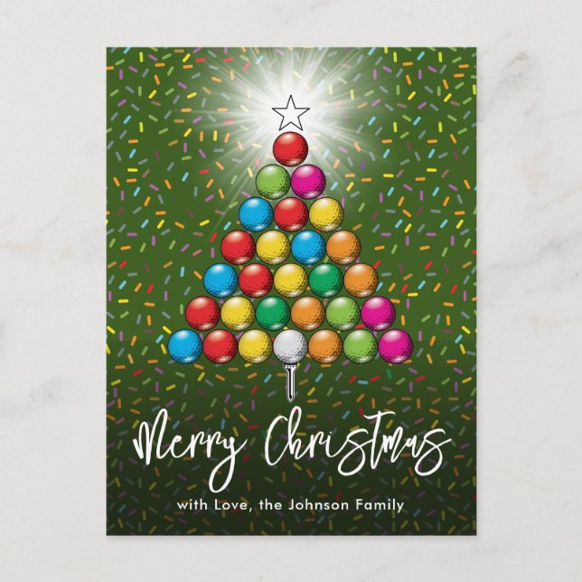 Golf Merry Christmas-Holiday Design Postcard (Front)