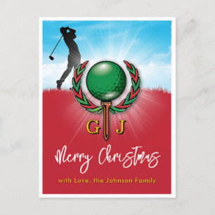 Golf Merry Christmas-Holiday Design Postcard