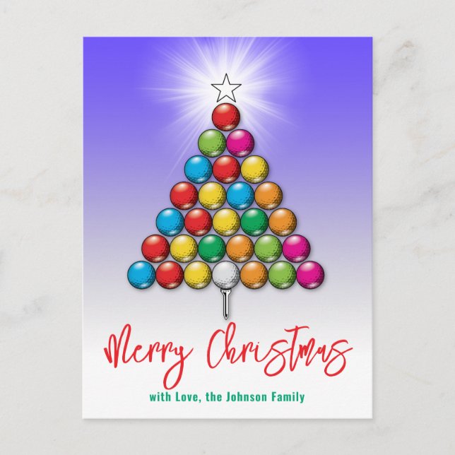 Golf Merry Christmas-Holiday Design Postcard (Front)