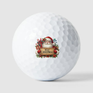 Golf Merry Christmas with Santa Claus Golf Balls