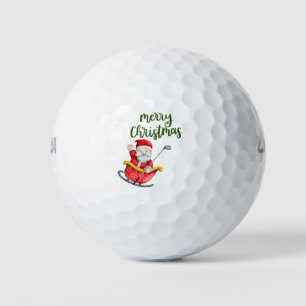Golf Merry Christmas with Santa Claus golfing  Balls
