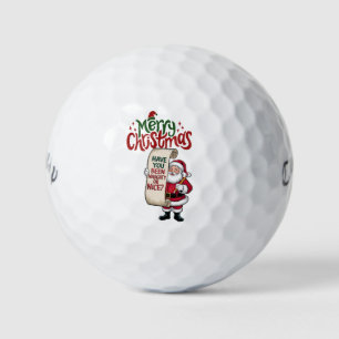 Golf Merry  Christmas with Santa Claus to golfer  Balls
