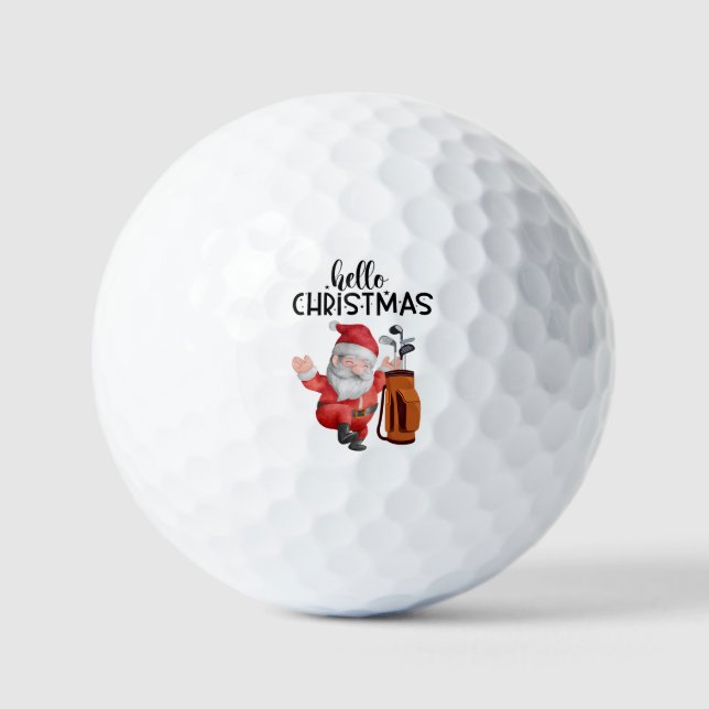 Golf Merry Christmas with Santa playing golf  Balls (Front)