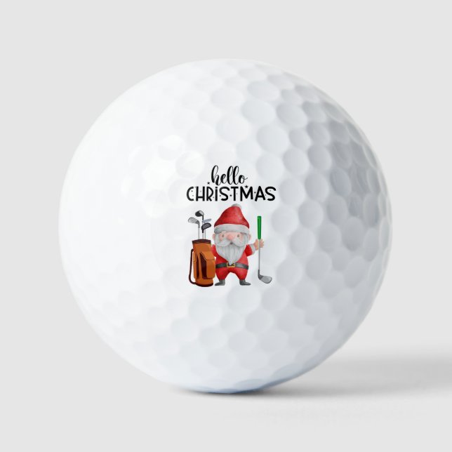 Golf Merry Christmas with Santa playing golf  Balls (Front)