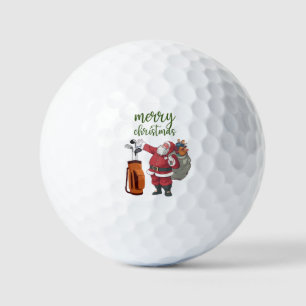 Golf Merry Christmas with Santa playing golf Golf Balls