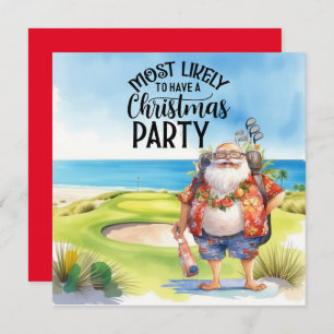 Golf Merry Christmas with Santa playing golfer