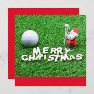 Golf Merry Christmas with Santa playing golfer