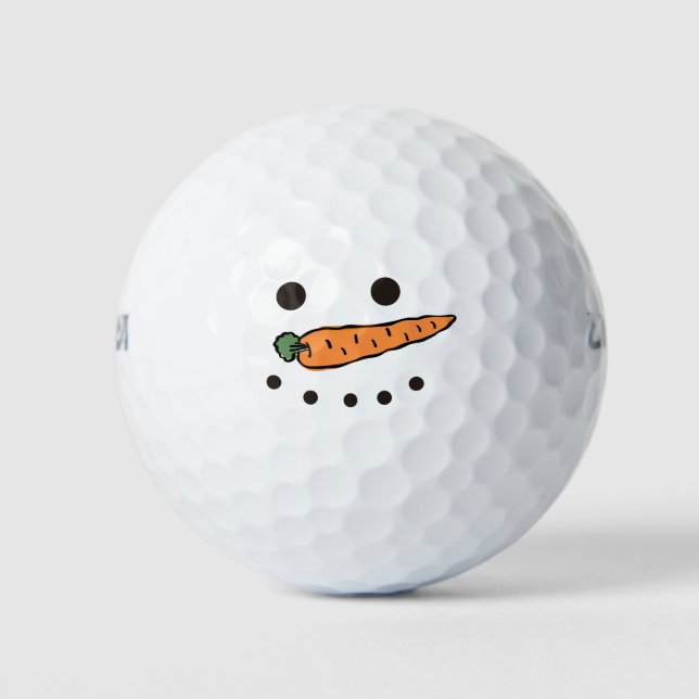 Golf Merry Christmas with Snowman Funny  Balls (Front)