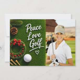 Golf Merry Christmas with your own photo Holiday Card