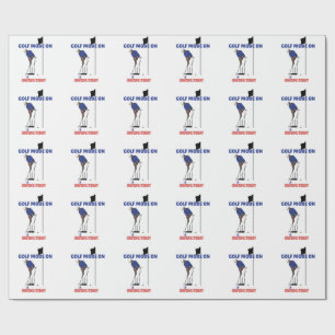 Golf Mode ON: Swing First   Funny Golfer Graphic T Wrapping Paper
