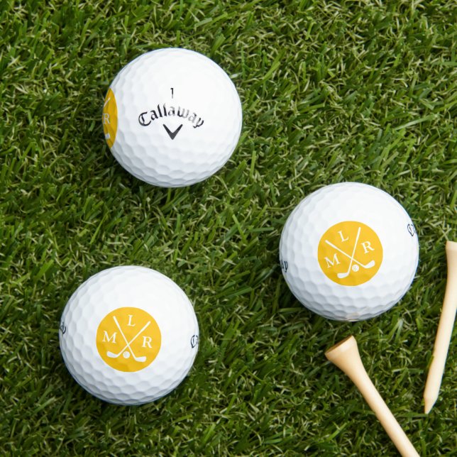 Golf Modern Elegant Monogram Typography Initials Balls (Insitu Grass)