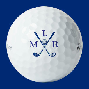 Golf Modern Monogrammed Typography Initials  Balls
