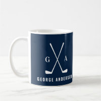 Golf modern typography initial monogram navy blue