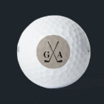 Golf modern typography initials monogram elegant  balls<br><div class="desc">Golf modern typography initials monogram simple elegant beige and black design.</div>
