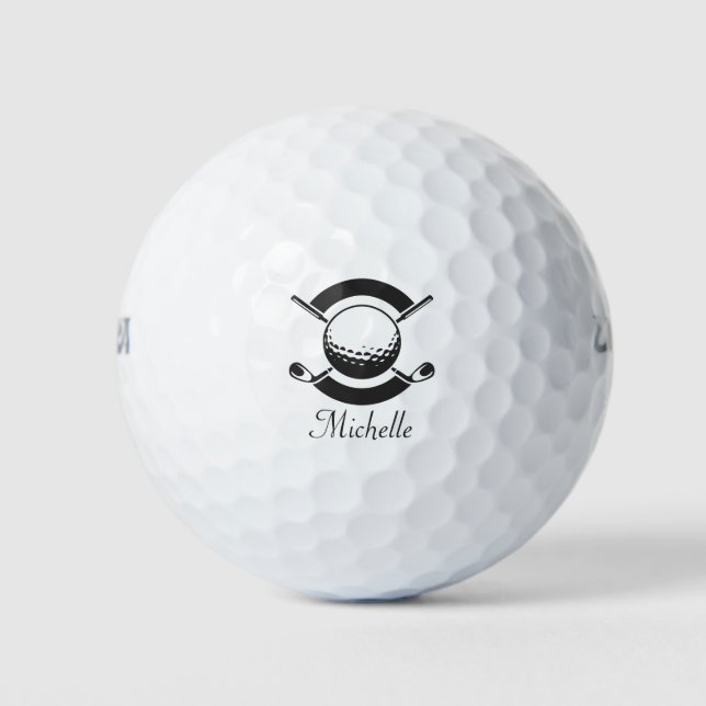 Golf modern typography initials monogram elegant  balls (Front)