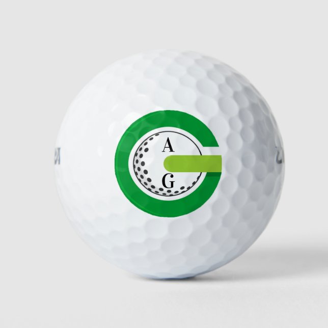 Golf modern typography initials monogram elegant  balls (Front)