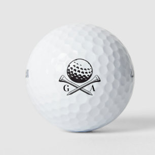 Golf modern typography initials monogram elegant  golf balls