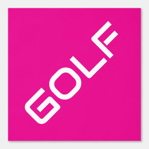 GOLF Modern White Text Bright Pink Background Wallpaper