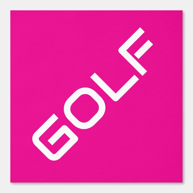GOLF Modern White Text Bright Pink Background Wallpaper (Front)