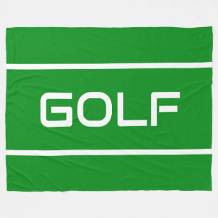 GOLF Modern White Text Stripes On Bright Green Fleece Blanket