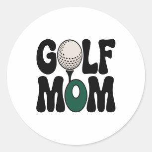 Golf Mom Classic Round Sticker