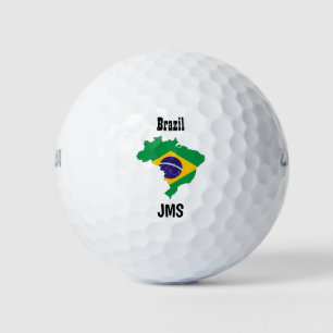 Golf Monogram Brazil Flag Map Golf Balls