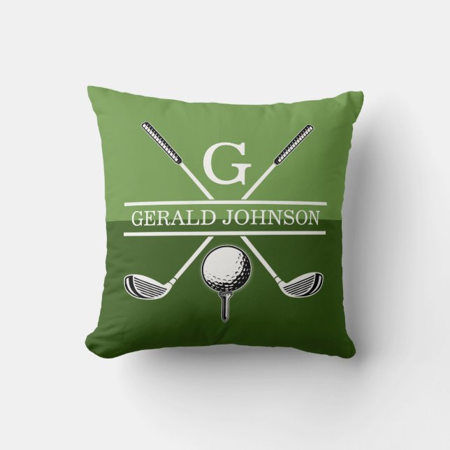 Golf Monogram Design Throw Pillow (Front)