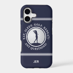 Golf Monogram Golfer Modern Sports Pro Blue Cute
