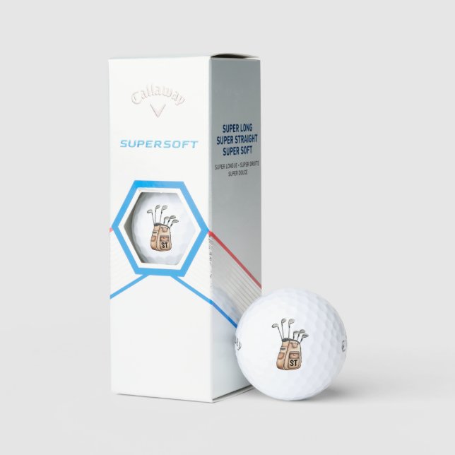 Golf monogram intial watercolor Golf bag logo Golf Balls (Packaging)