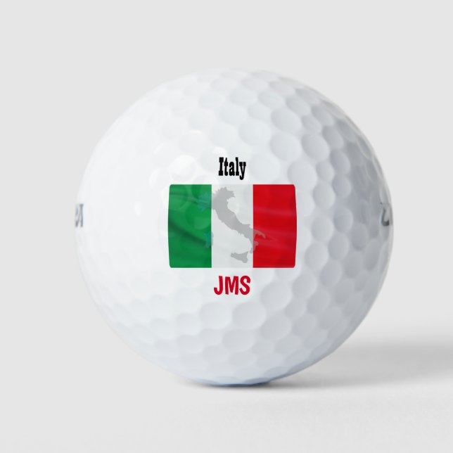 Golf Monogram Italy Flag Map Balls (Front)