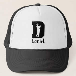 Golf Monogram Letter D Personalised Trucker Hat